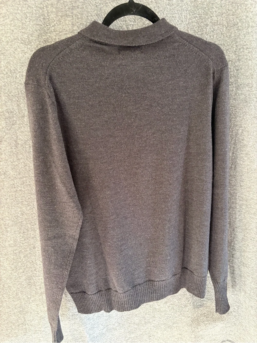 Banana Republic Men’s Charcoal Knit Merino Polo Size Medium Sweater